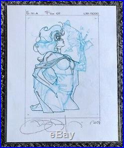 2018 Marvel Masterpieces Bianchi Sketch Card Original Art withCOA Emma Frost
