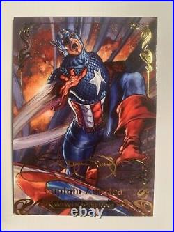 2018 Marvel Masterpieces Captain America Gold Foil Signature Series #88
