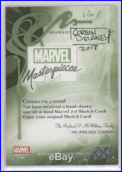 2018 Marvel Masterpieces Ghost Rider Sketch Card by Corbin Delaney 1/1