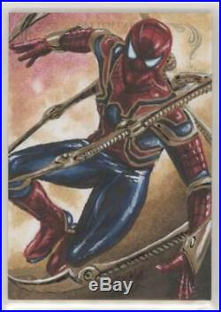 2018 Marvel Masterpieces MICK AND MATT GLEBE SKETCH CARD IRON SPIDER-MAN