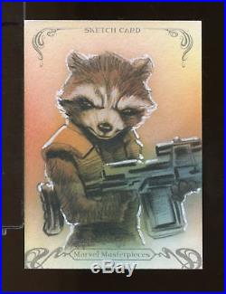 2018 Marvel Masterpieces ROCKET RACOON Sketch Card HUY TRUONG 1/1 (NV7)