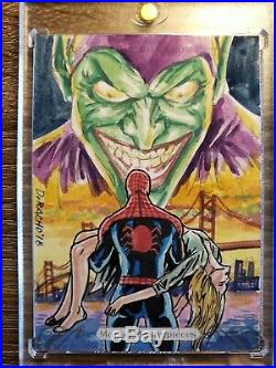 2018 Marvel Masterpieces Spider-Man Green Goblin Sketch Dominic Racho
