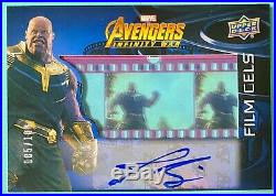 2018 UD Marvel Avengers Infinity War Josh Brolin Auto /100 Thanos Film Cels