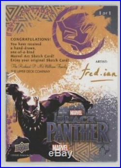 2018 Ud Marvel Black Panther Ramonda Sketch Card 1/1 Artist Fred Ian Avengers