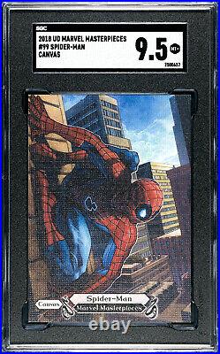 2018 Upper Deck Marvel Masterpieces #99 Spider-Man Canvas SGC 9.5 MCU