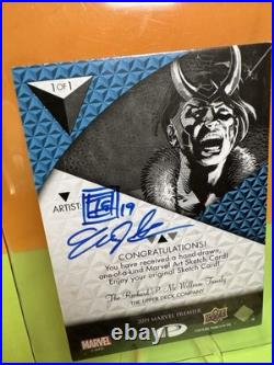 2019 Loki Marvel Premier Upper Deck 1/1 Sketch Card With Autograph