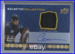 2019 UD Marvel Studios First 10 Years Chris Evans Eclectic Relic Auto Autograph