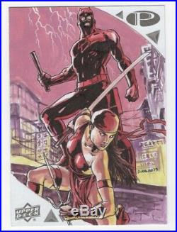 2019 Upper Deck Marvel Premier 5x7 Jumbo Sketch Daredevil Elektra Dominic Racho