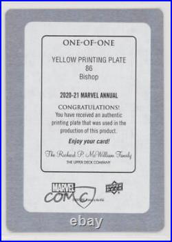 2020-21 Upper Deck Marvel Annual Printing Plate Yellow 1/1 Bishop #86 rz6
