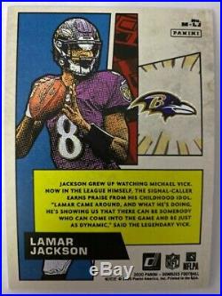 2020 Donruss Football Lamar Jackson Marvels SSP Ravens WOW