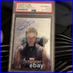 2020 Marvel Avengers Jeremy Renner as Hawkeye LNDA-JR PSA COA Auto Signed