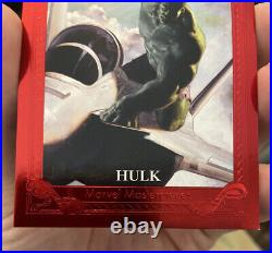 2020 Marvel Masterpieces Red Spectrum Canvas Foil /25 Hulk SSP Red Frame