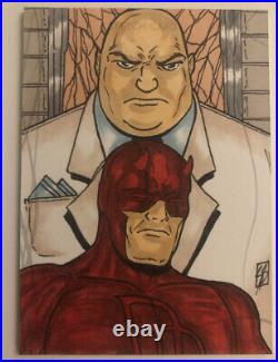 2020 Marvel Masterpieces Sketch Card Daredevil & Kingpin by Sean Stannard