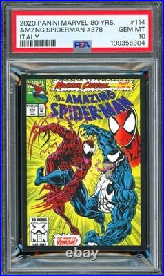 2020 Panini Marvel 80 Years 114 Amazing Spiderman 378 Carnage Venom POP 2 PSA 10