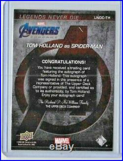 2020 Tom Holland Upper Deck Avengers Captain Marvel Endgame Auto Spider-man