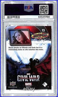 2020 UD Marvel ELIZABETH OLSEN Signed Card PSA 7 Auto Graded PSA/DNA 9 Slab 1/1