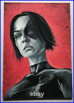 2020 Upper Deck Marvel Masterpieces Domino 1/1 Sketch Card by Ash Gonzales WOW