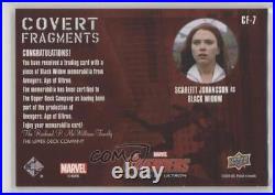 2021 Marvel Covert Fragments Black Widow Scarlett Johansson Catsuit #CF-7 0he