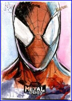 2021 Skybox Marvel Metal Universe Spider-Man Sketch 1/1 Don Mark Noceda DMN Auto