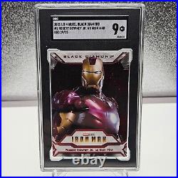 2021 UD Marvel Black Diamond #1 Robert Downey Jr. As Iron Man RED 29/35 SGC 9 MT