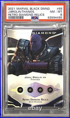 2021 Upper Deck Black Diamond 69 Josh Brolin Thanos 11/18 Marvel (MCU) PSA 8