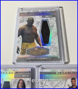 2021 Upper Deck Marvel Black Diamond Memorabilia Lot Thor Drax Loki Dual Triple