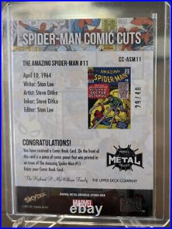 2021 Upper Deck Marvel Metal Universe Spider-Man Comic Cuts CC-ASM11 #29/40
