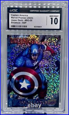 2021 Upper Deck Marvel Premier Breakout SSP Captain America GEM MINT 10