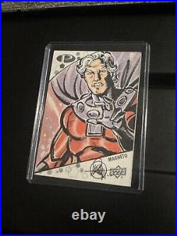 2021 upper deck marvel premier Magneto 1 Of 1 Sketch Art With Signature