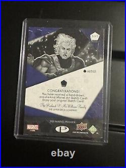 2021 upper deck marvel premier Magneto 1 Of 1 Sketch Art With Signature