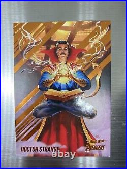 2022 Fleer Ultra Avengers Dr. Strange Orange Foil Stamped Serial # Misprint NM