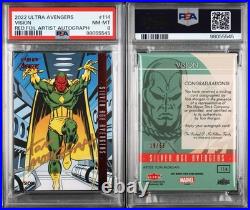 2022 Marvel Fleer Ultra Avengers Red Foil Vision Tom Morgan Auto /63 PSA 8