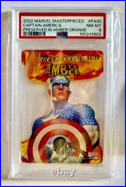 2022 Marvel Masterpieces Captain America Preserved in Amber PSA 8 /50 PSA Error