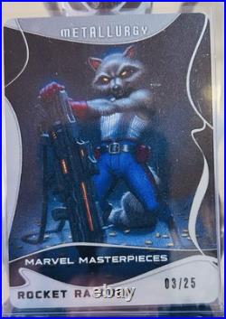 2022 Marvel Masterpieces Metallurgy 03/25 Rocket Raccoon #61 Upper Deck