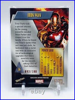 2022 Marvel Metal Spider-Man Iron Man #36 Precious Metal Gems Red 93/100