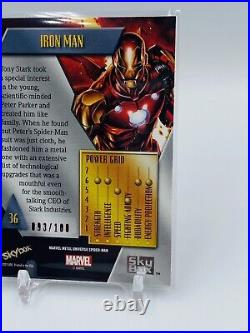 2022 Marvel Metal Spider-Man Iron Man #36 Precious Metal Gems Red 93/100