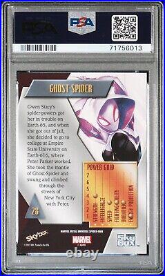 2022 Marvel Metal Universe Spider-Man #28 Ghost-Spider Neon Blue PSA 10 Pop 2