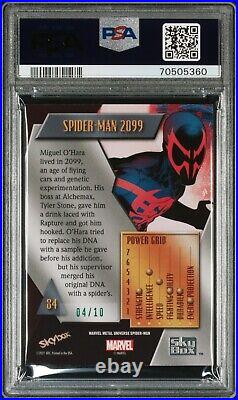 2022 Marvel Metal Universe Spider-Man Green PMG 04/10 Spider-Man 2099 PSA 9 POP1