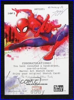 2022 Marvel Metal Universe Spider-Man Sketch Cards Emmanuel Villafana Auto 0kr0