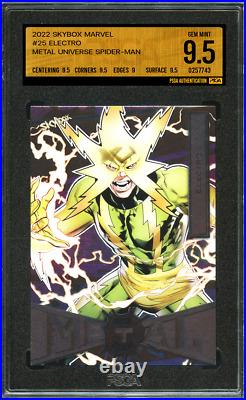 2022 Skybox Marvel Metal Universe Spider-man #25 Electro Foil Psga 9.5 Gem Mint