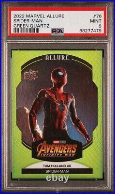 2022 UD Marvel Allure Spider-Man /99 Green Quartz #122 PSA 9