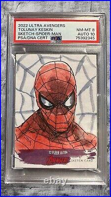 2022 Ultra Avengers Sketch Spider-Man 1 of 1? PSA 10 auto 8 card