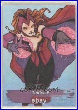 2022 Upper Deck Fleer Ultra Avengers Scarlet Witch Sketch Card Seth Ismart 1/1