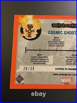 2022 Upper Deck Marvel Beginnings Cosmic Ghost Rider FFX17 Flipped FX Orange /39