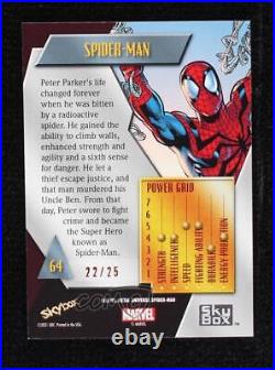 2022 Upper Deck Marvel Metal Universe Orange Light FX 22/25 Spider-Man #64 03x5