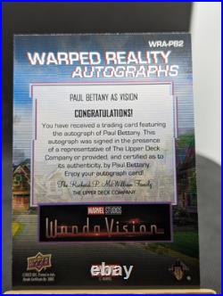 2022 Upper Deck Marvel Wandavision Warped Reality Autograph Paul Bettany Vision