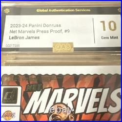 2023-24 Panini Donruss Net Marvels LeBron Press Proof #9 Gem 10