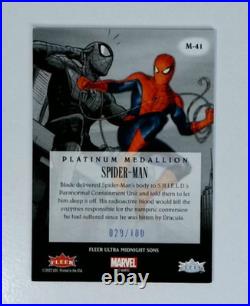 2023 Fleer Ultra Marvel Midnight Sons #M-41 Spider-Man Platinum Medallion 29/100