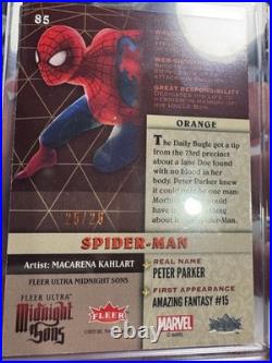 2023 Fleer Ultra Marvel Midnight Sons Spider Man Orange 25/25 Omega