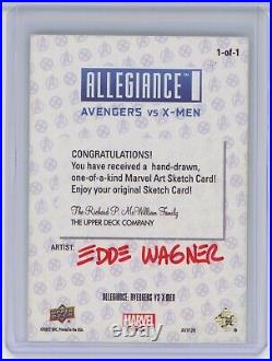 2023 Marvel Allegiance Avengers vs. X-Men WOLVERINE Sketch Card 1/1 Edde Wagner